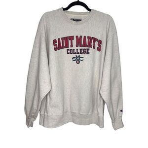 Vintage Champion Reverse Weave Men’s Large Saint Mary’s College Sweatshirt Gray